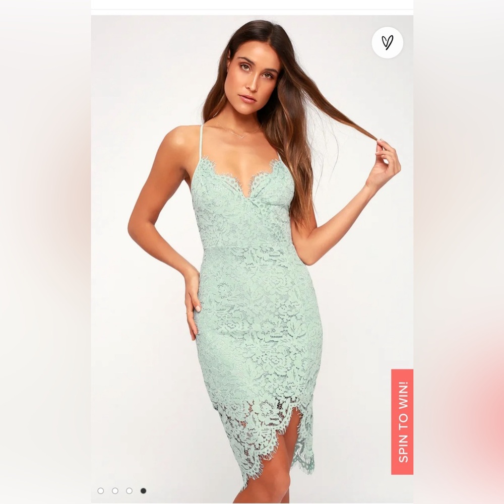 Lulus Mint Bodycon Lace Dress